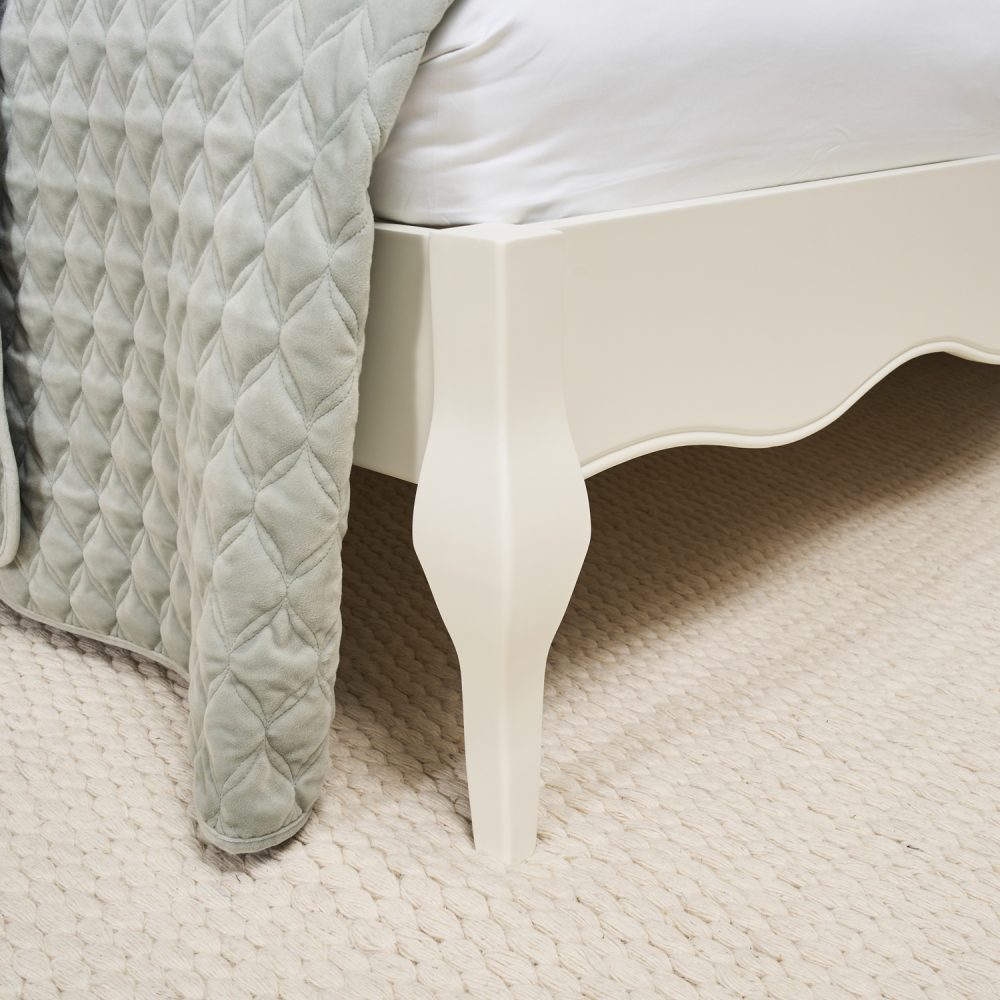 Lille French Chalk White Upholstered Low Foot Board Bed - King Size - Image 7