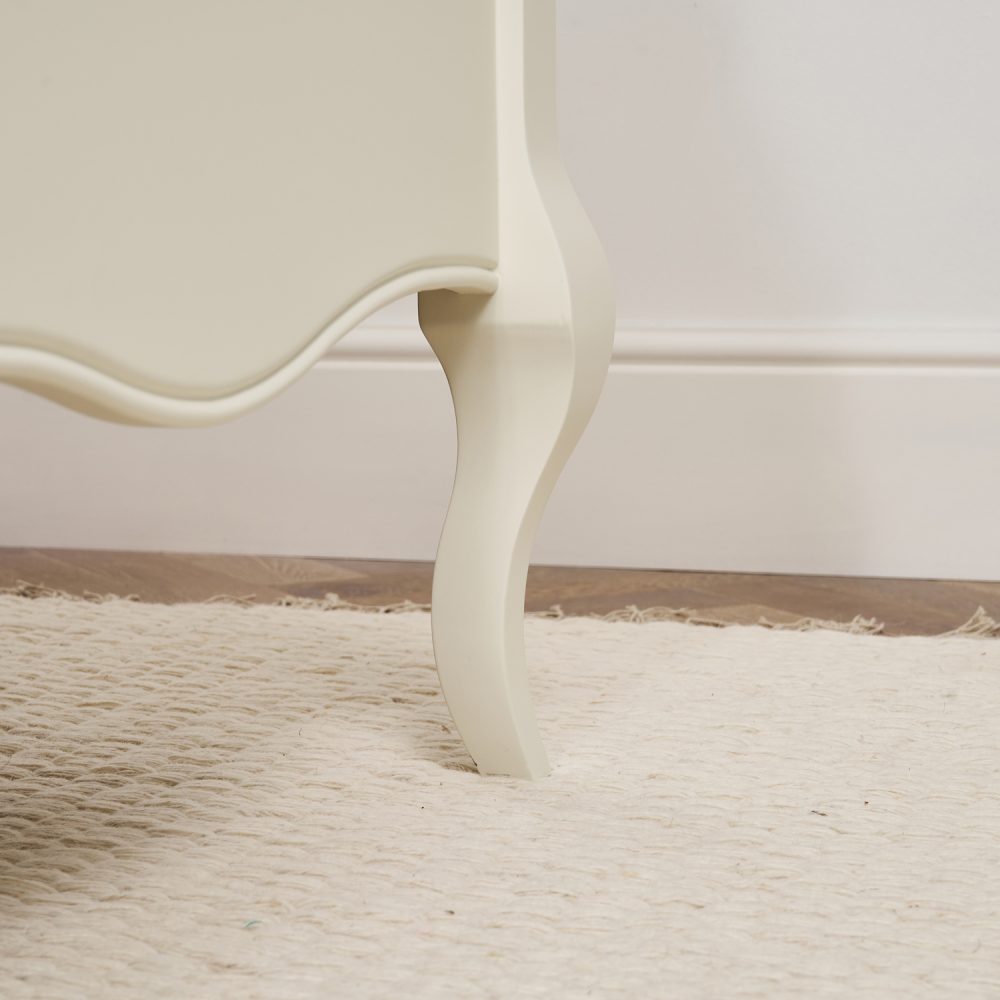 Lille French Chalk White Upholstered Low Foot Board Bed - Double Size - Image 7