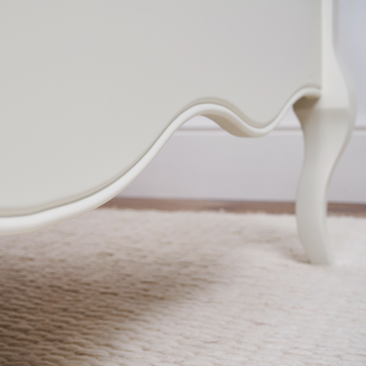 Lille French Chalk White Upholstered Low Foot Board Bed - Double Size - Image 6