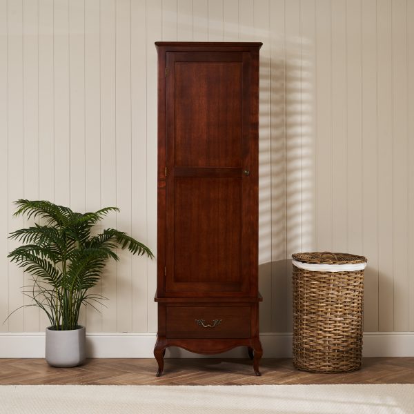 Lille Slim French Mahogany Single Wardrobe