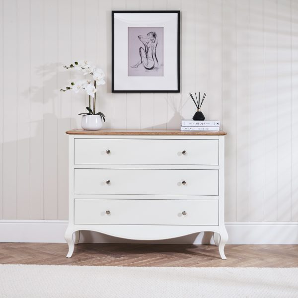 Lille French Chalk White 3 Drawer Chest