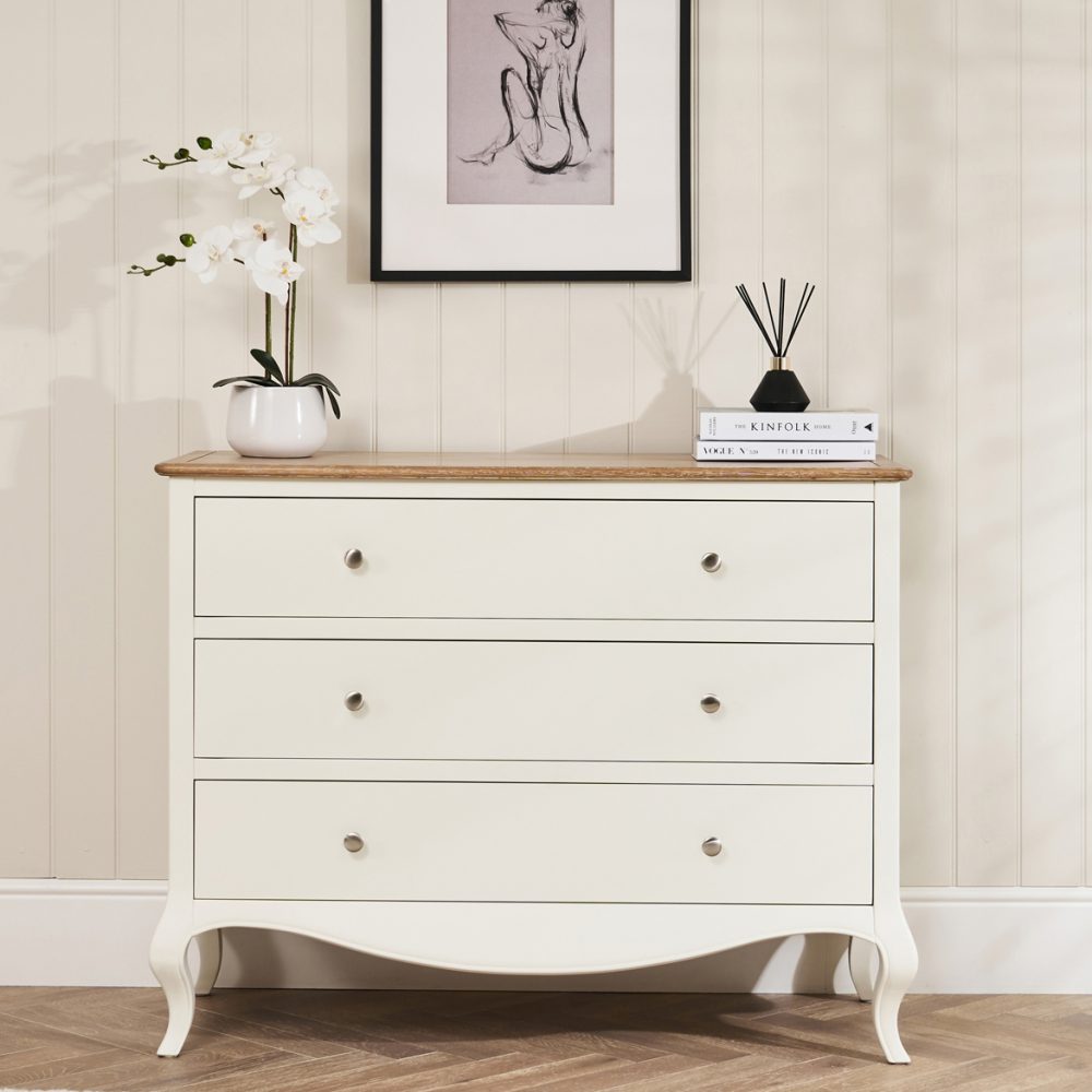 Lille French Chalk White 3 Drawer Chest