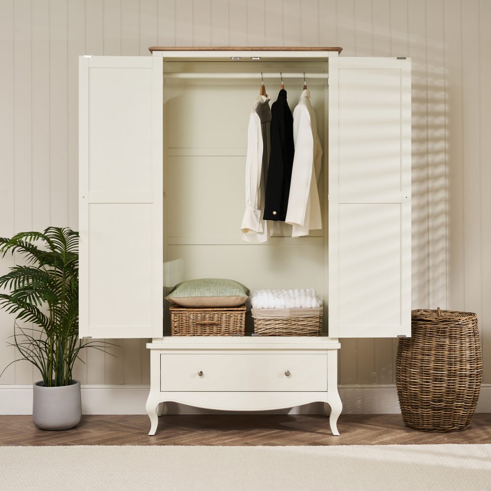 Lille French Chalk White Double Wardrobe - Image 2