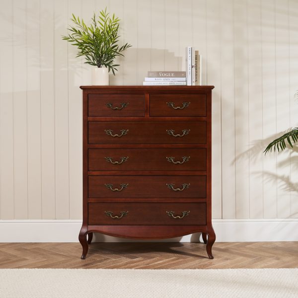 Lille French Mahogany 6 Drawer Large Tall Chest