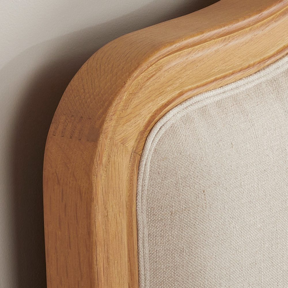 Alice French Oak Upholstered Low Foot Board Bed - Super King Size - Image 5