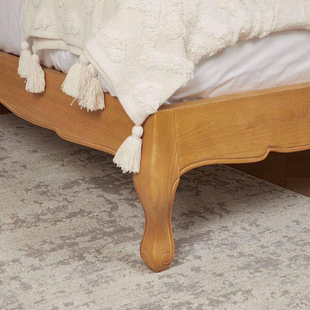Alice French Oak Upholstered Low Foot Board Bed - Super King Size - Image 7