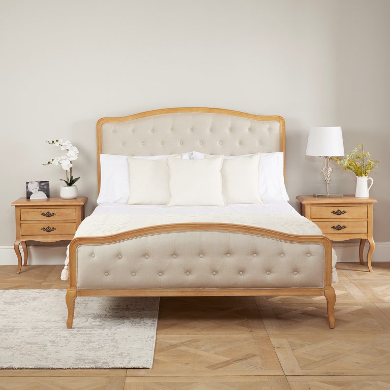 King Size Button Upholstered French Bed Grosvenor Furniture