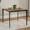 Bellagio 90cm Square Natural Oak Melamine Dining Table with 4x Leo Grey Dining Chairs - Image 3