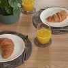 Bellagio 90cm Square Natural Oak Melamine Dining Table with 4x Leo Grey Dining Chairs - Image 4