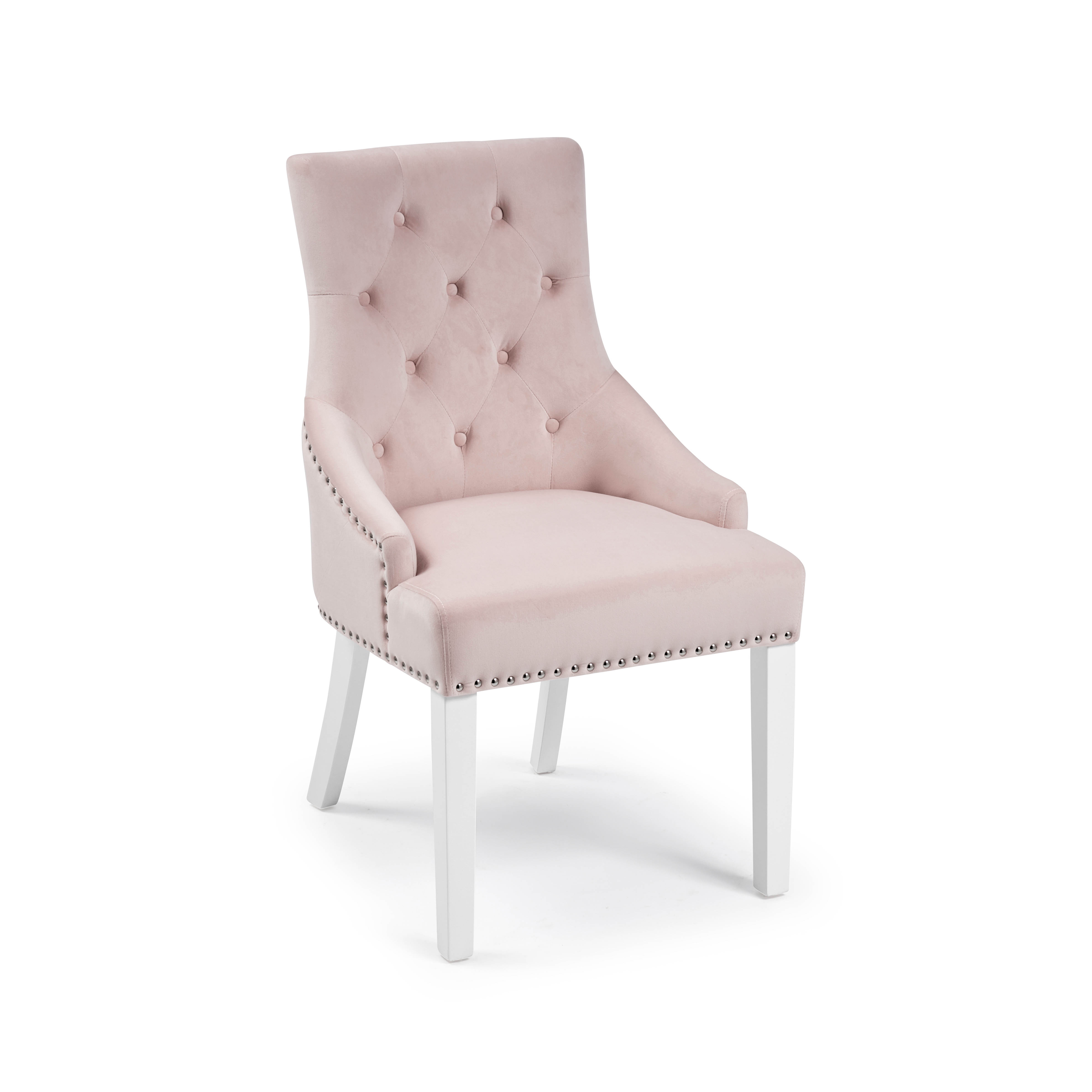 chelsea brushed velvet upholstered scoop dining chair  pink