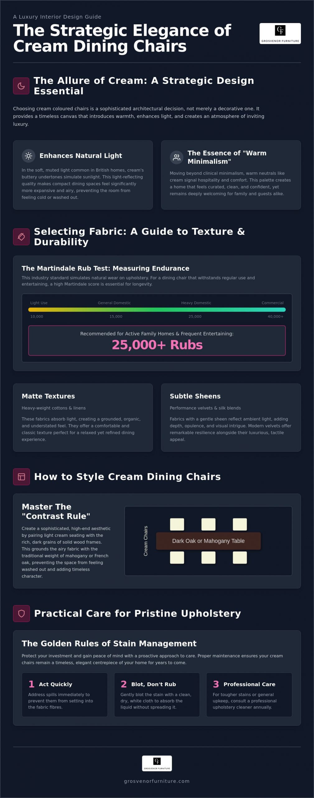 How to Style and Maintain Cream Coloured Dining Room Chairs: A Luxury Guide