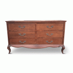 Lille French Mahogany 6 Drawer Wide Chest
