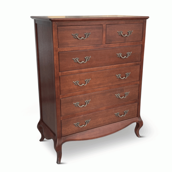 Lille French Mahogany 6 Drawer Large Tall Chest