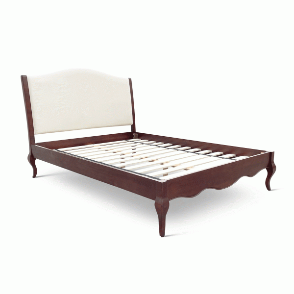 Lille French Mahogany Upholstered Low Foot Board Bed – Double Size