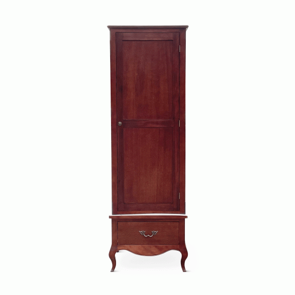 Lille Slim French Mahogany Single Wardrobe
