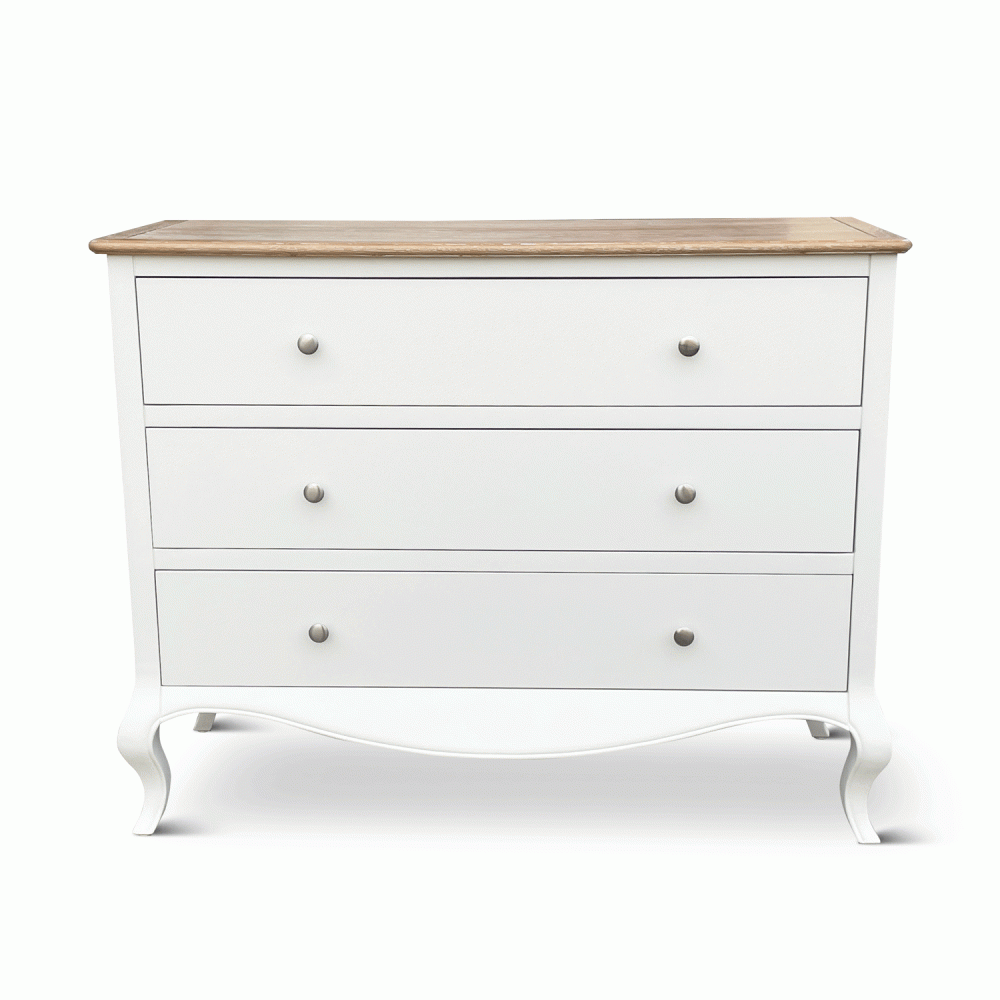 Lille French Chalk White 3 Drawer Chest - Image 8