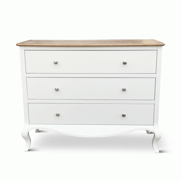 Lille French Chalk White 3 Drawer Chest
