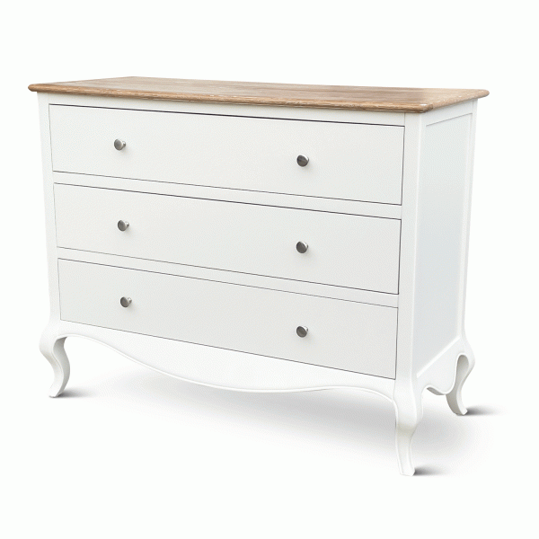 Lille French Chalk White 3 Drawer Chest