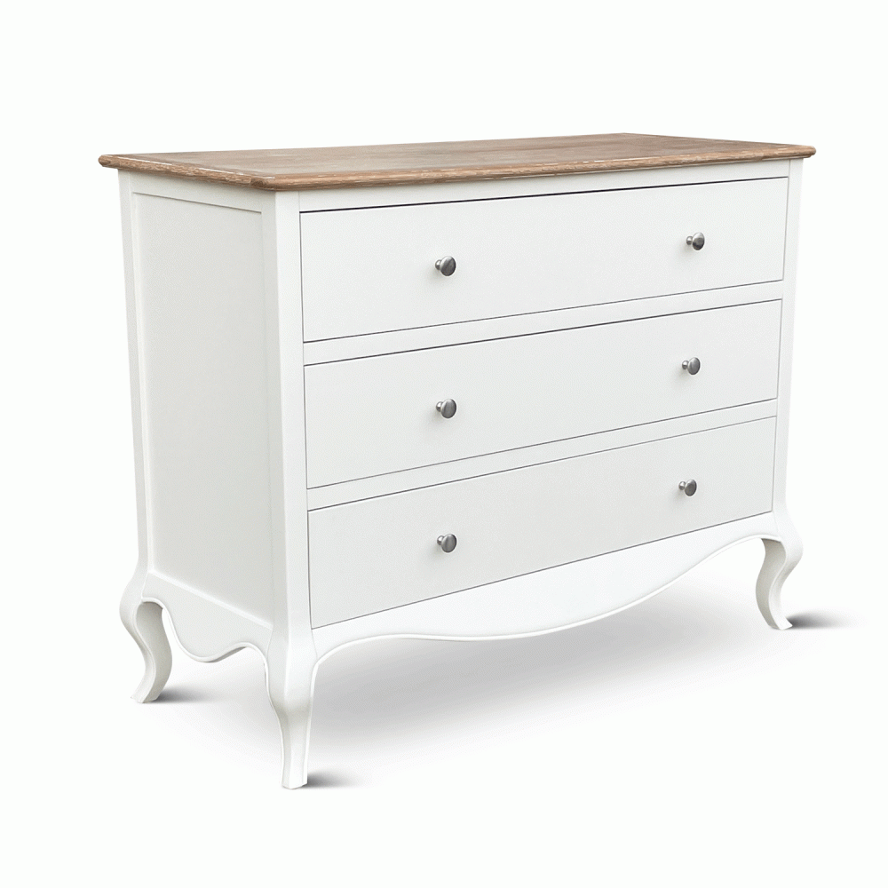 Lille French Chalk White 3 Drawer Chest - Image 9