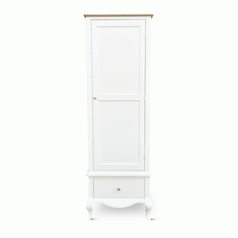 Lille French Chalk White Single Wardrobe