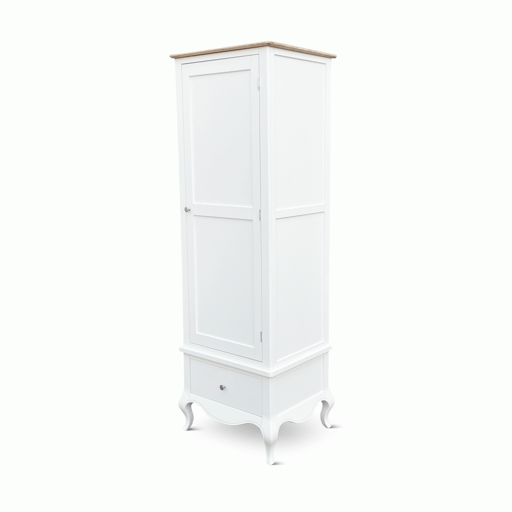 Lille French Chalk White Single Wardrobe - Image 2
