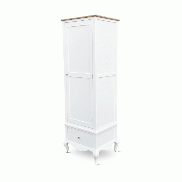 Lille French Chalk White Single Wardrobe