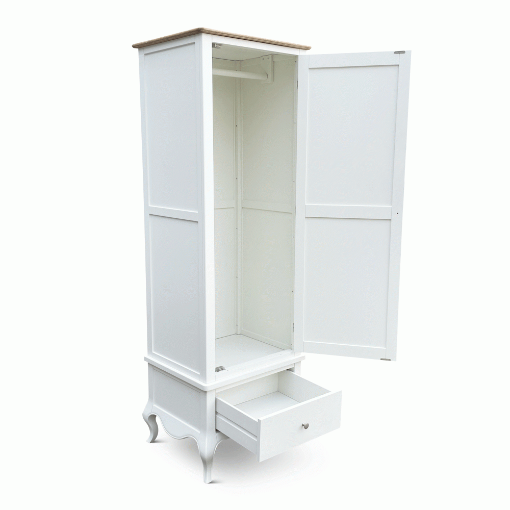 Lille French Chalk White Single Wardrobe - Image 4