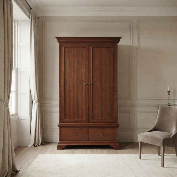 Hampton Mahogany Double Wardrobe with Two Drawers