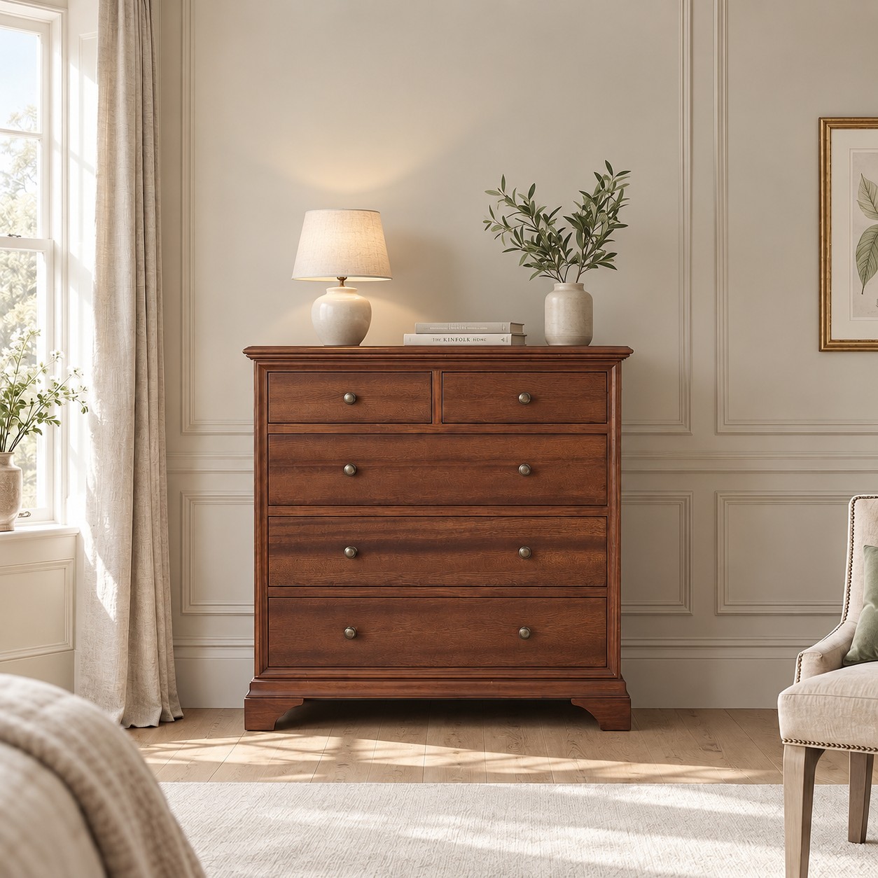 Hampton Mahogany 5 Drawer Chest Drawers