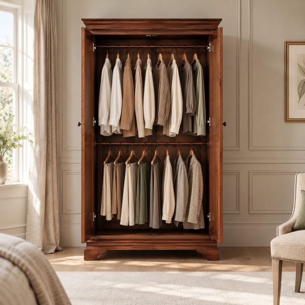 Hampton Mahogany Double Wardrobe – Full Hanging