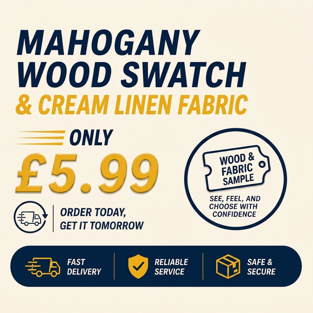 Mahogany Wood &amp amp Linen Fabric Swatch Sample Pack – Fast UK Delivery