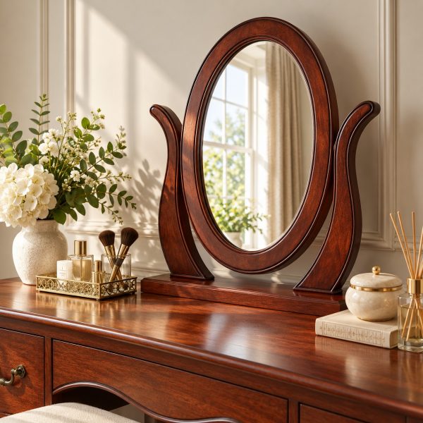 Lille Free Standing Mahogany Dressing Table Mirror
