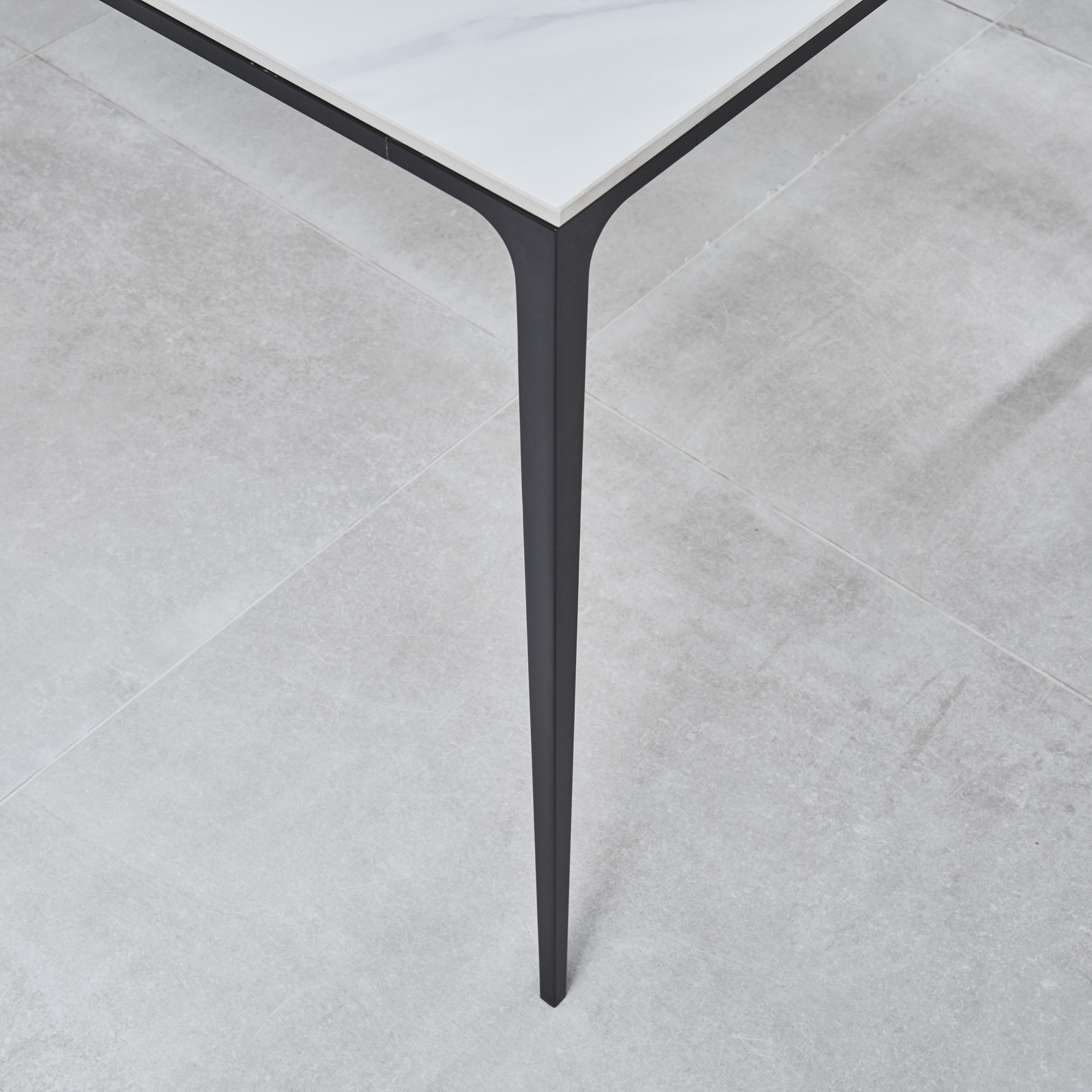 Bellagio 160cm White Sintered Stone Dining Table with Black Contemporary Base (Copy)
