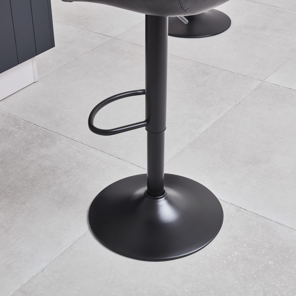 (Set of 2) Mateo Faux Grey Leather Kitchen/Bar Low Back Stool - Image 9