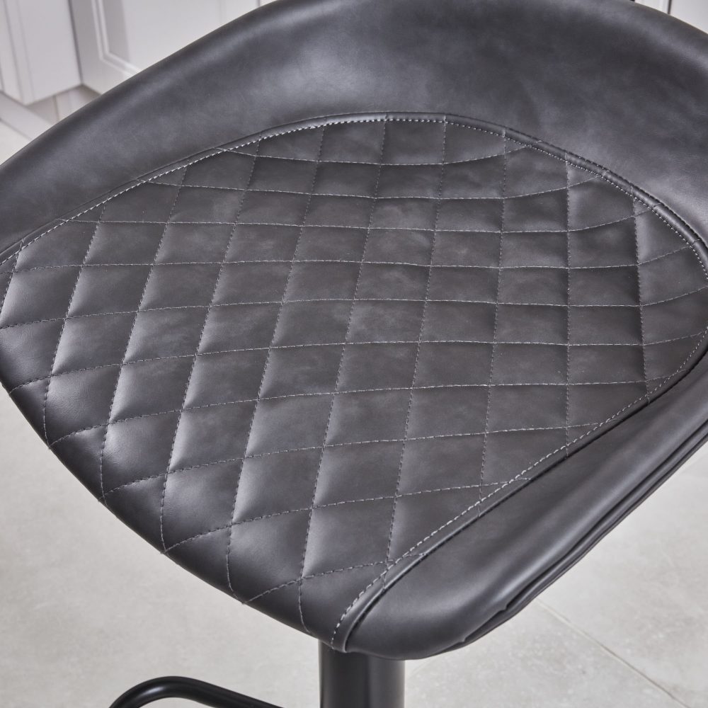 (Set of 2) Mateo Faux Grey Leather Kitchen/Bar Low Back Stool - Image 7