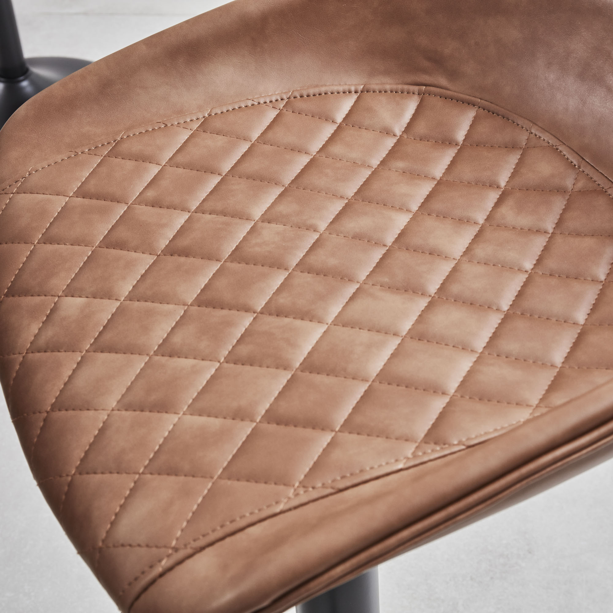 Mateo Faux Tan Brown Leather Kitchen/Bar Low Back Stool