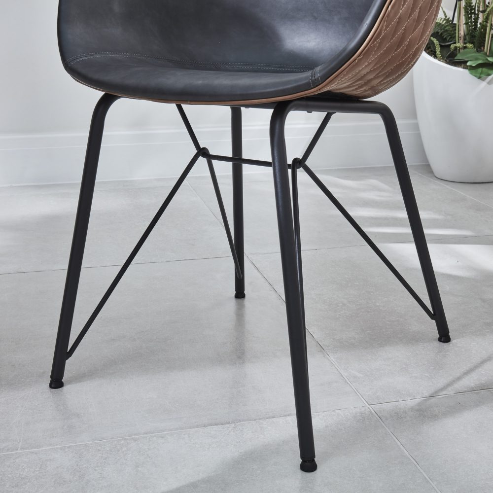 Bellagio 1.6M White Sintered Stone Dining Table Set with 4 x Camila Grey/Tan Dining Chairs - Image 21
