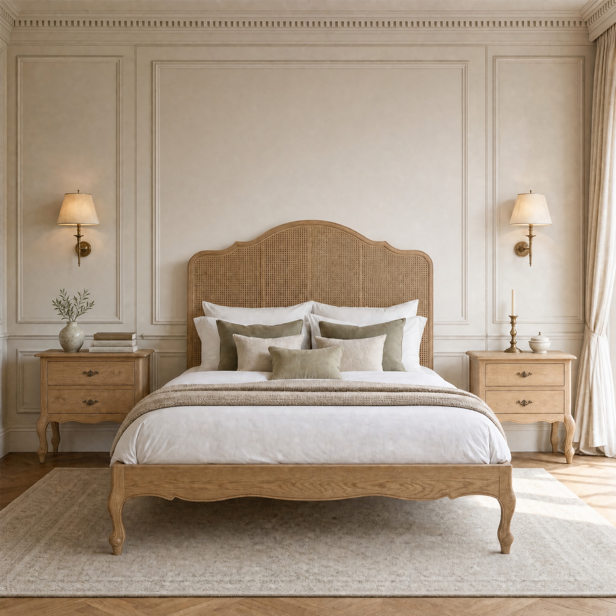 Amélie French Oak Double Cane King Bed King