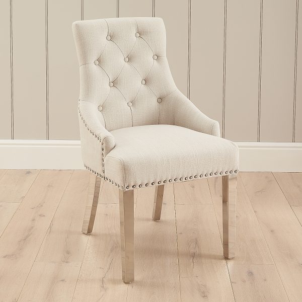 Chelsea Scoop Back Linen Upholstered Dining Chair – Second