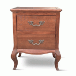 Lille French Mahogany Two Drawer Bedside Table