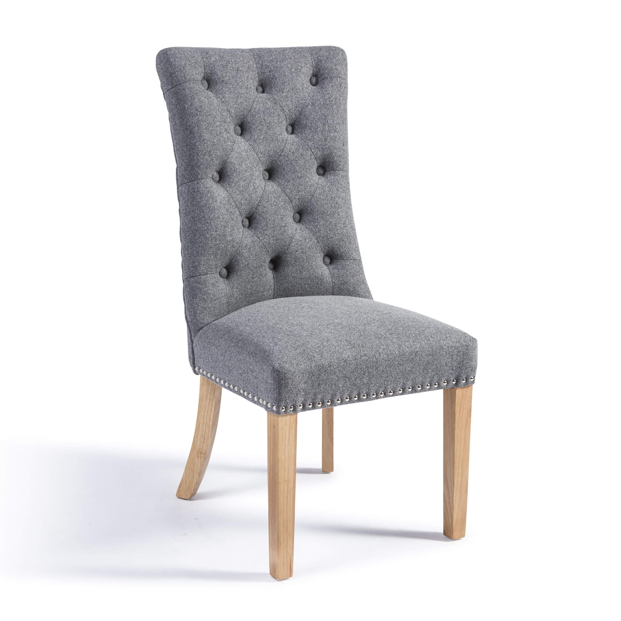Siena Wool Luxury Knocker Dining Chair Set (Set of 2)