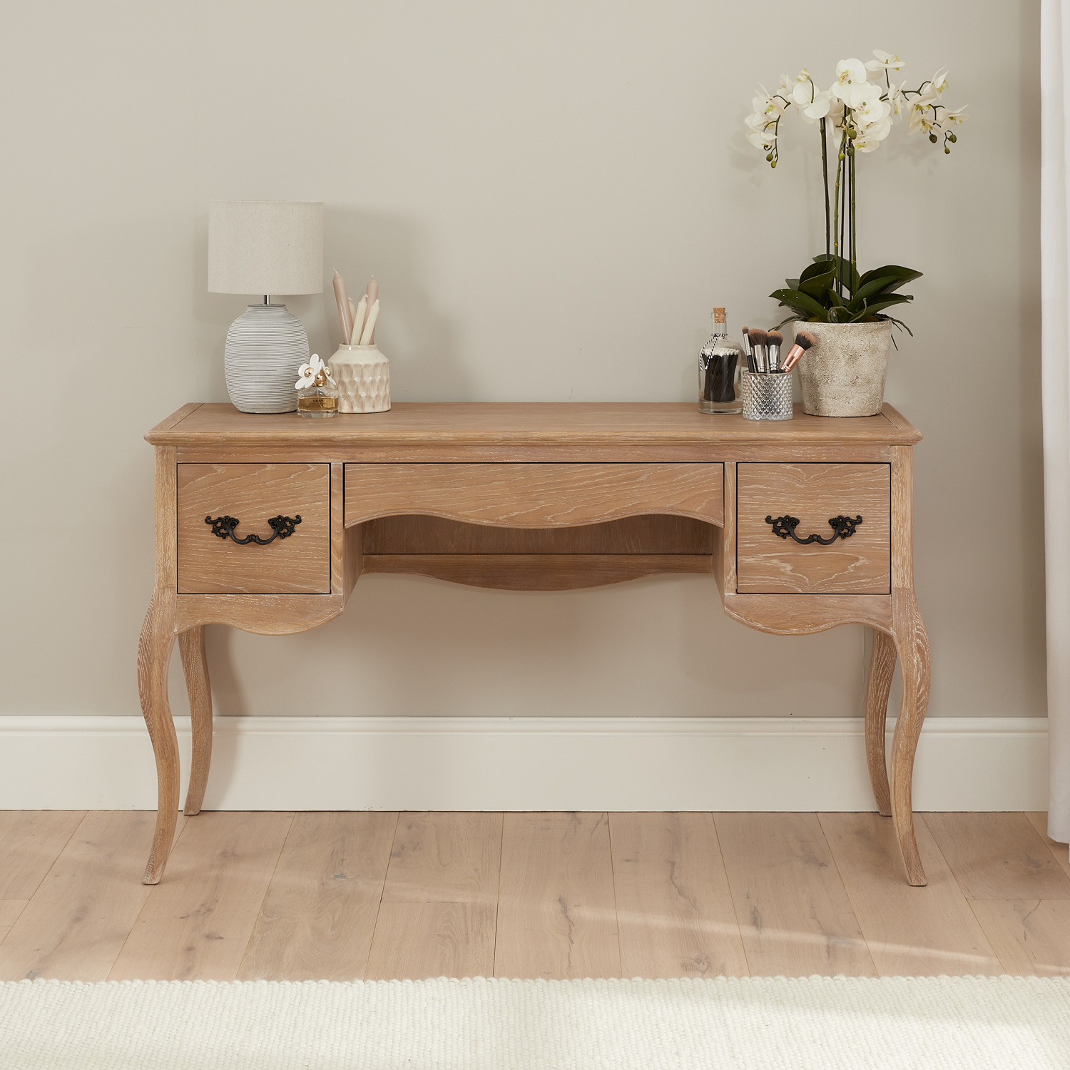 Lille French Limed Oak Dressing Table Set