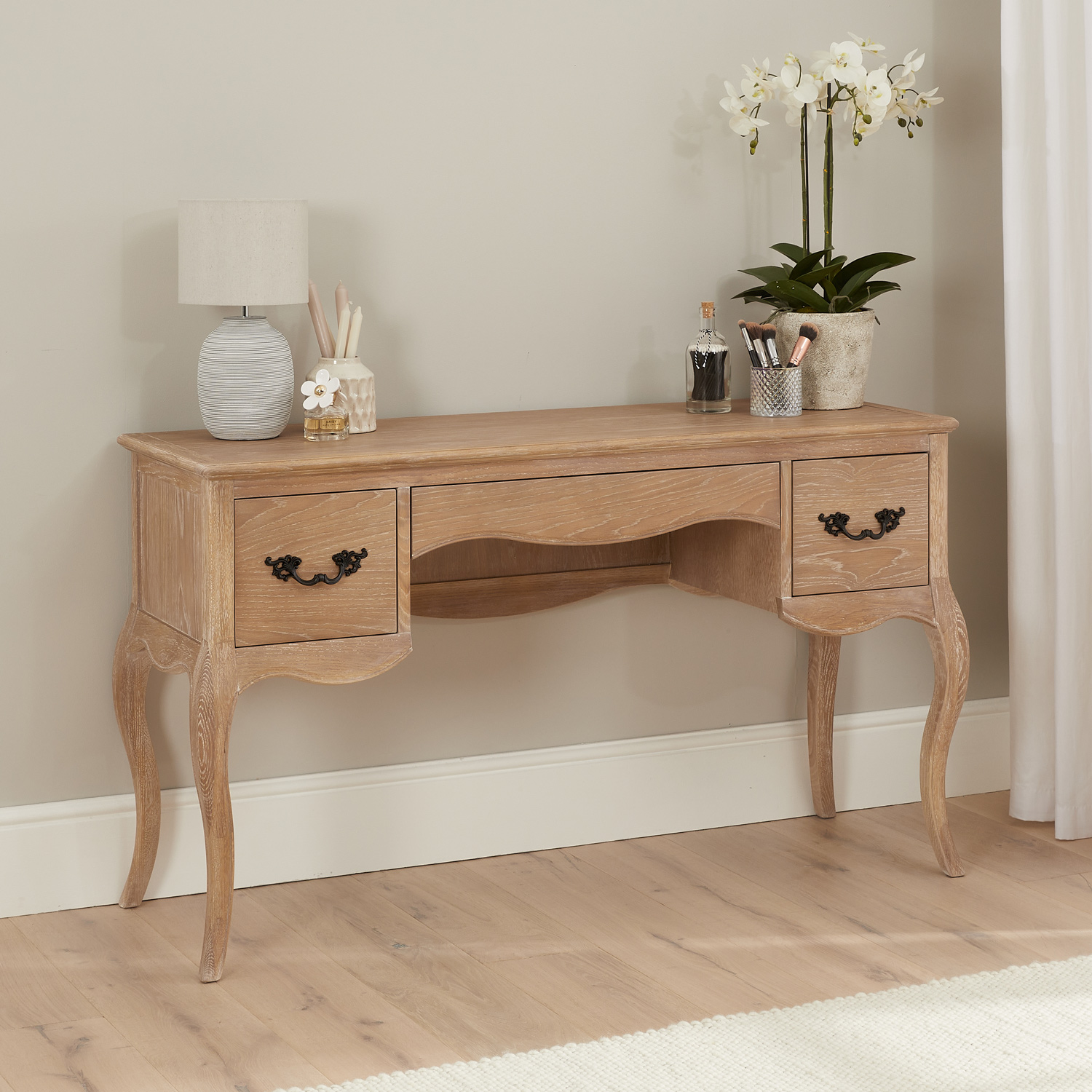 Lille French Limed Oak Dressing Table Set