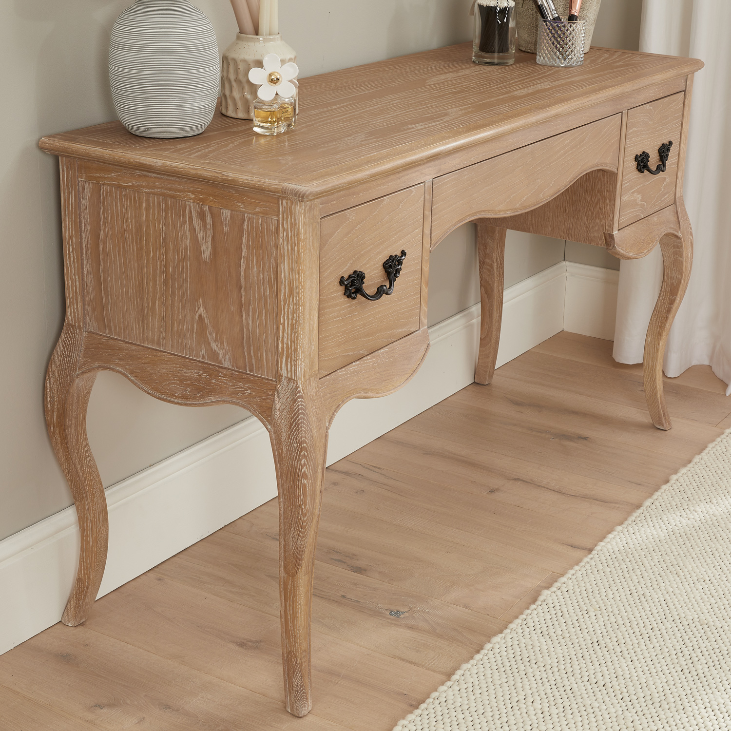 Lille French Limed Oak Dressing Table Set