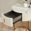 Compact Italian Gold Framed Marble Dressing Table Set - Image 6