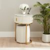 Compact Italian Gold Framed Marble Dressing Table Set - Image 8