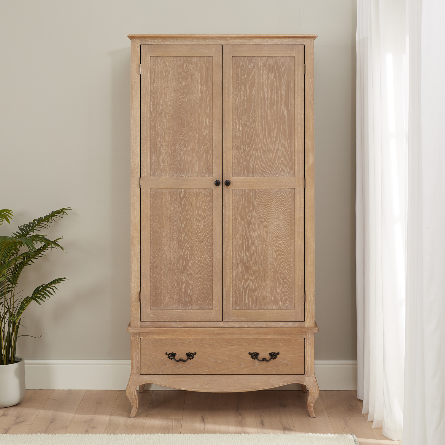 Lille French Oak Double Wardrobe