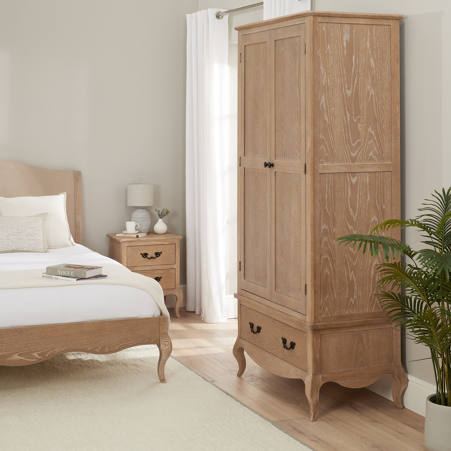 Lille French Oak Double Wardrobe