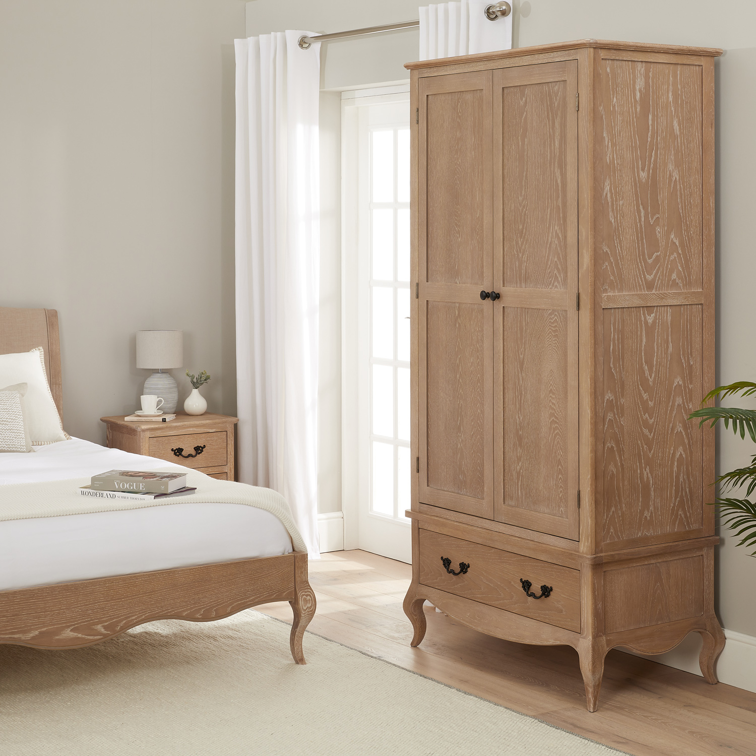 Lille French Oak Double Wardrobe