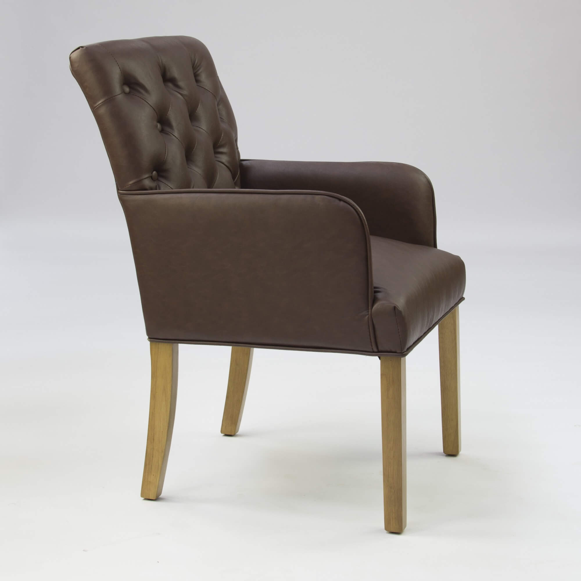 Faux Brown Leather Regent Dining Chair